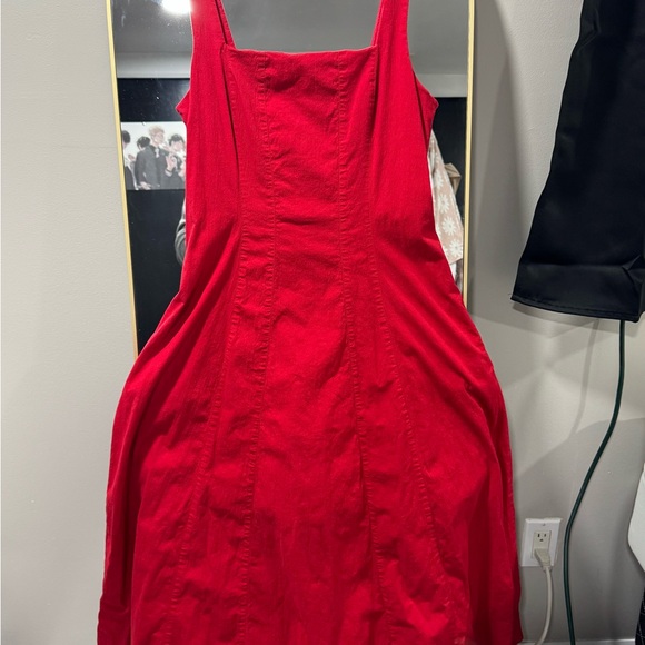 Abercrombie & Fitch Vibrant Red Midi Dress - Picture 2 of 3
